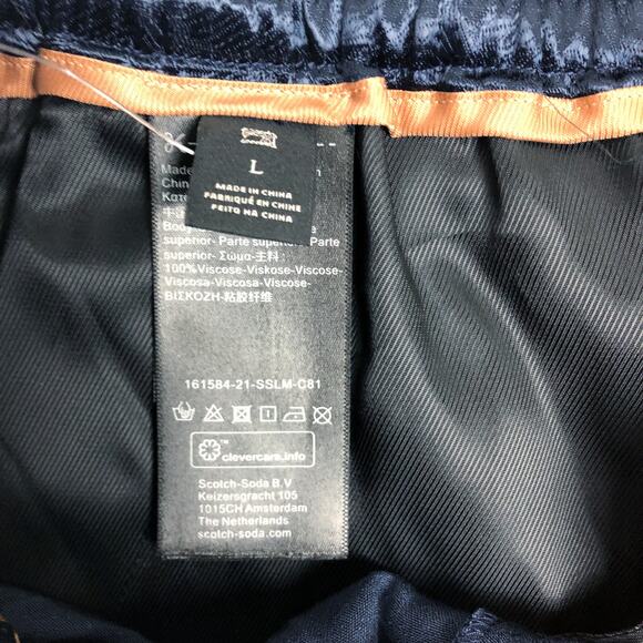 SCOTCH & SODA Women's Jacquard Elastic Shorts Large Blue Night Drawstring NWT - Picture 12 of 14